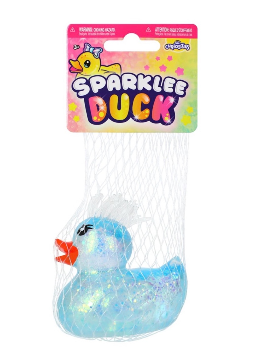 Orb Curiosities Sparklee Duck Iridescent Blue Squeezy Fidget Duck - Picture 2 of 3